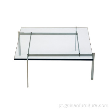 Poul Kjaerholm 61 mesa de café com vidro